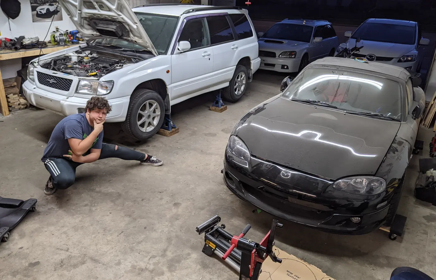 Black Miata in the first Built By Blundon film